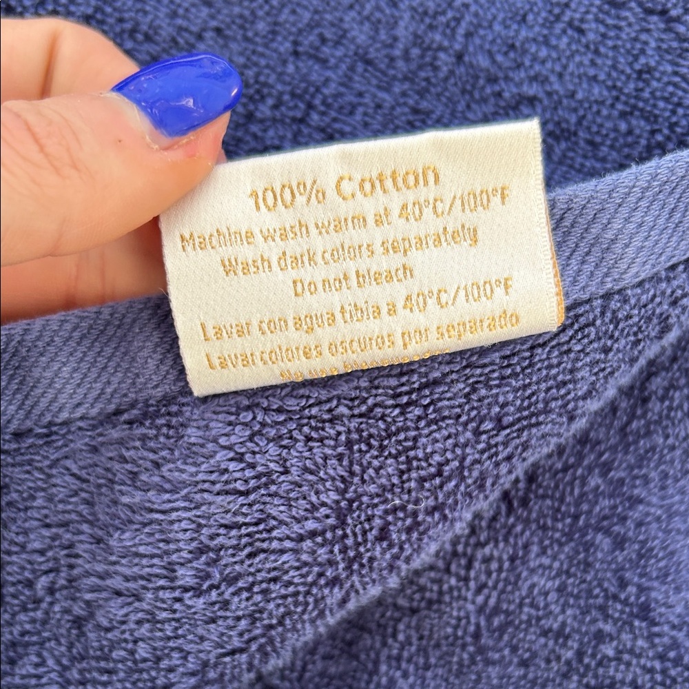 Navy Blue Towels Set of 2 - Picture 5 of 5